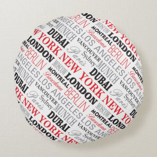Cities of the world - Coussin rong Rund Kudde
