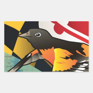 Citizen Oriole, Marylands statliga fågel Rektangulärt Klistermärke
