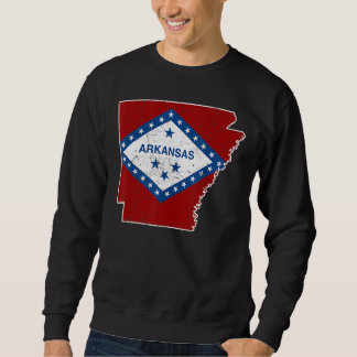 Citizen Proud America State Distress Karta Arkansa Lång Ärmad Tröja