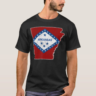 Citizen Proud America State Distress Karta Arkansa T Shirt
