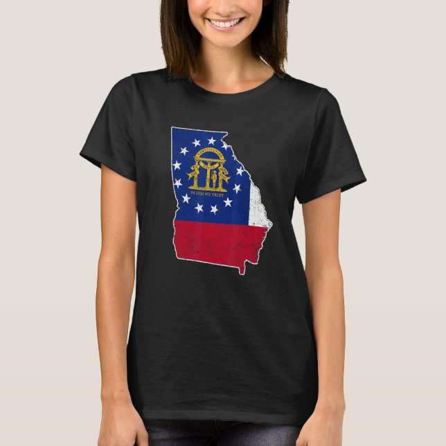 Citizen Proud America State US Distress Karta Geor T Shirt (Framsida)