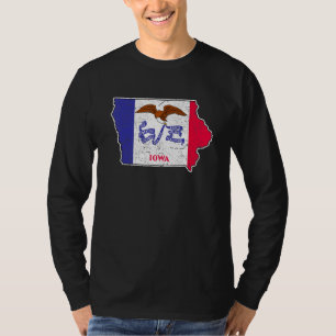 Citizen Proud America State US Distress Karta Iowa T Shirt
