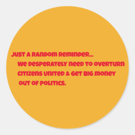 Citizens United Round Sticker Runt Klistermärke