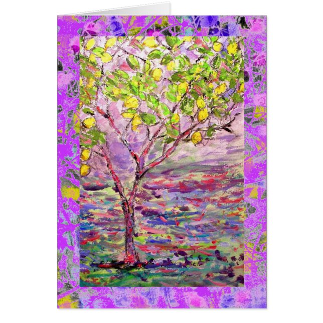 Citon träd dropp hälsningskort (Framsidan)