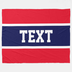 Citotisk Rand, röd vit marin text Fleecefilt