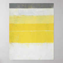 ’Citric’ Grått and Gult Abstrakt Art.