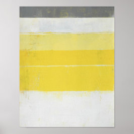 ’Citric’ Grått and Gult Abstrakt Art. Poster
