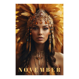 *~* Citrine AP53 NOVEMBER Headdress Birthstone Fototryck