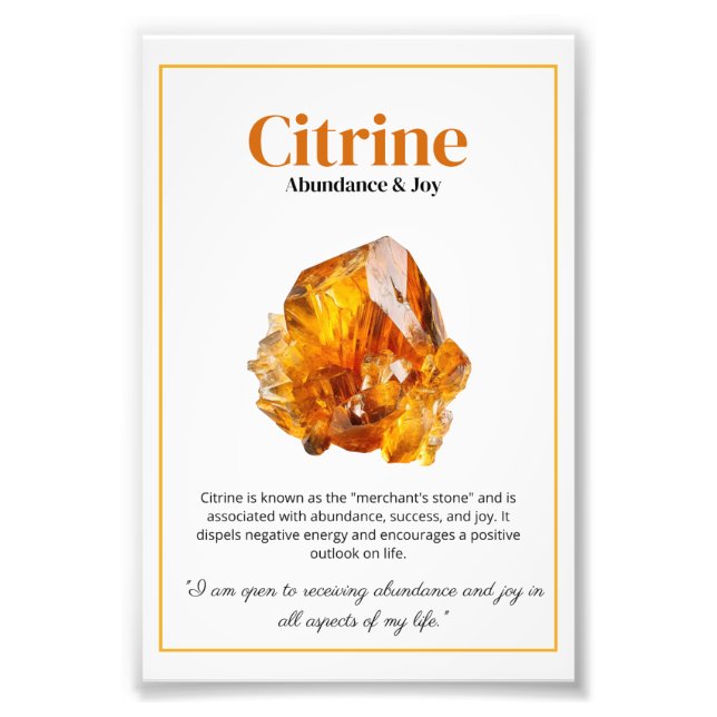 Citrine Crystal Meaning Poster (Framsidan)