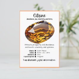 Citrine Crystal-minneskort Inbjudningar