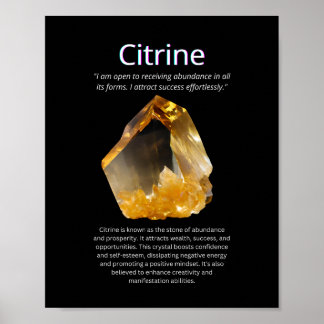 Citrine Crystal Stone Poster