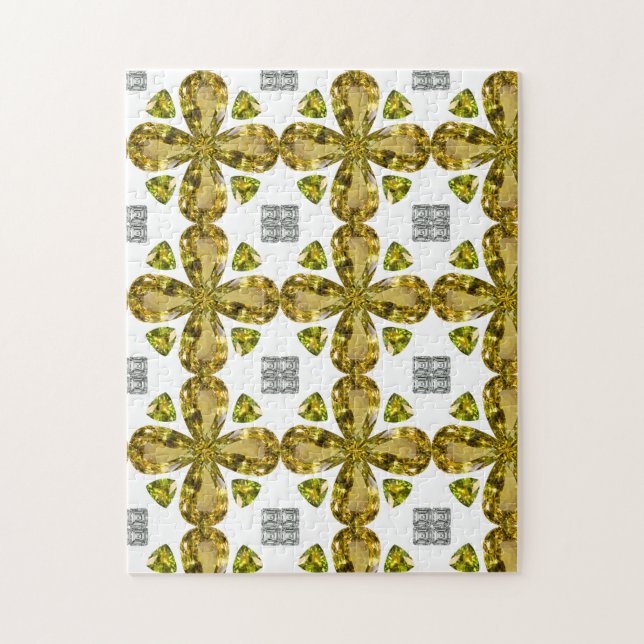 Citrine Diamond Färg Art, Gult Pussel (Vertikal)