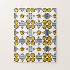 Citrine Diamond Gemstone Art, Gult Pussel