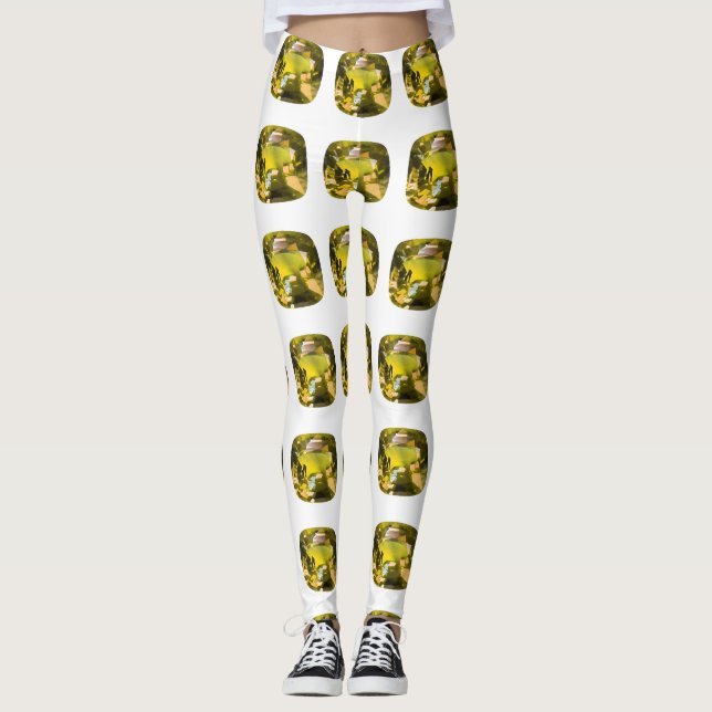 Citrine Gemstone-Gult Leggings (Framsida)