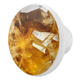 Citrine Gult Gem Mönster Knopp