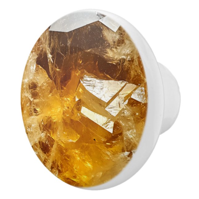 Citrine Gult Gem Mönster Knopp (Höger)