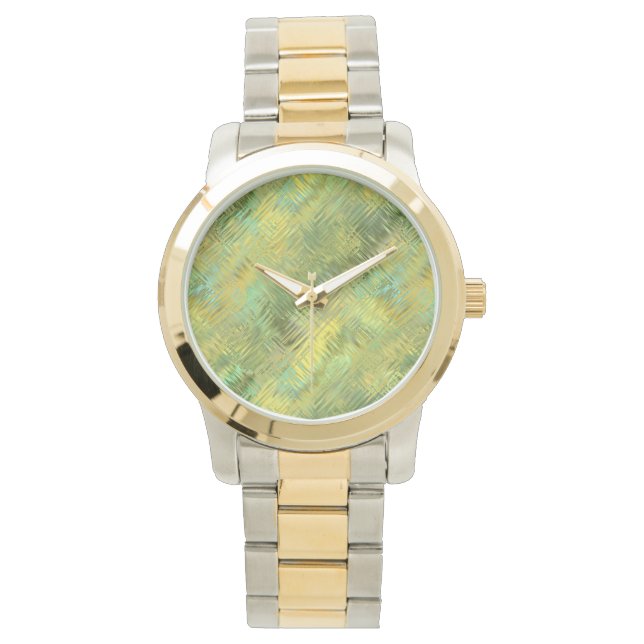 Citrine Gult Glassy Struktur Armbandsur (Framsida)