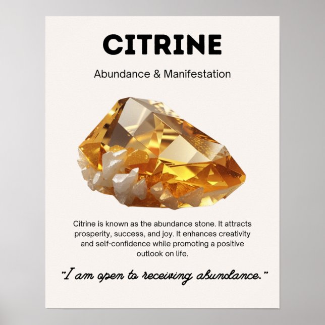 Citrine Stone Crystal: Poster (Framsidan)