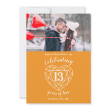 Citrinhjärta årsdag 13 år foto orange