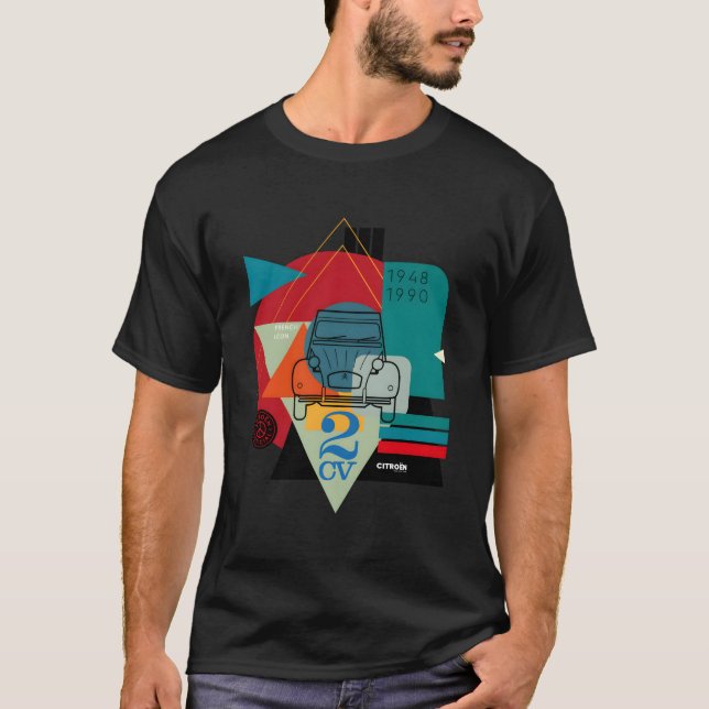 Citroã’N 2Cv Fransk Icon T Shirt (Framsida)