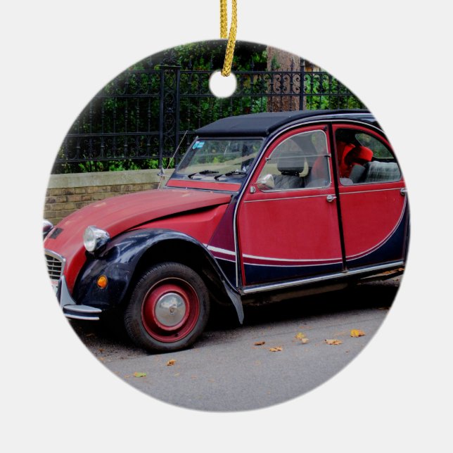 Citroen 2 CV Charleston Julgransprydnad Keramik (Framsidan)