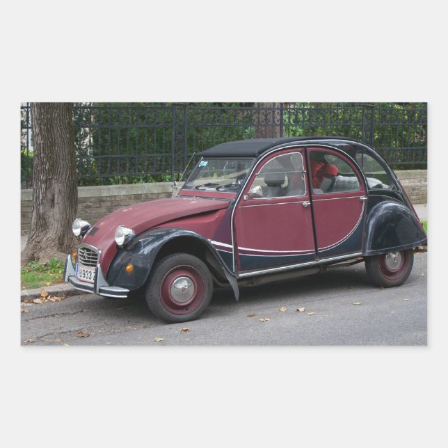 Citroën 2 CV Rektangulärt Klistermärke (Framsida)