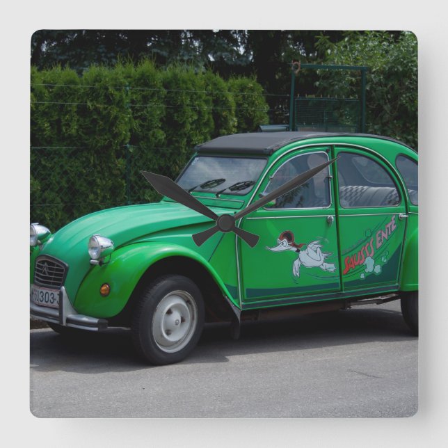 Citroen 2 CV Sauss Ente Fyrkantig Klocka (Framsida)