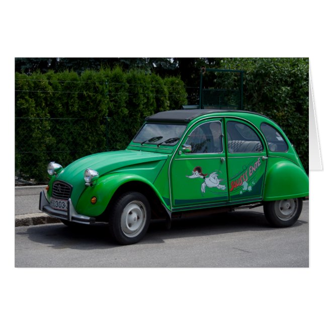 Citroen 2 CV Sauss Ente Hälsningskort (Framsidan Horizontal)