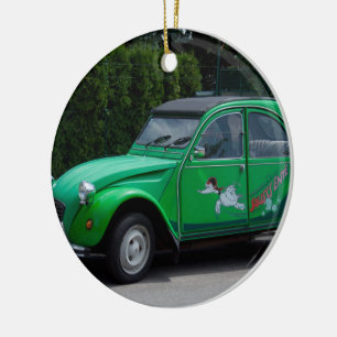 Citroen 2 CV Sauss Ente Julgransprydnad Keramik