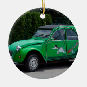 Citroen 2 CV Sauss Ente Julgransprydnad Keramik