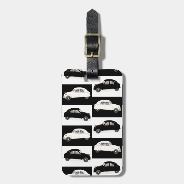 Citroen 2 CV Tiled Mönster Bagagebricka (Vertikal Framsida)
