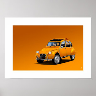 Citroen 2CV affischillustration Poster