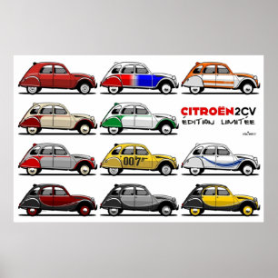 Citroën 2CV begränsada utgåvor Poster
