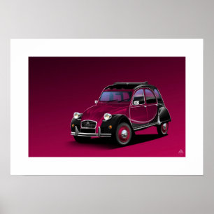 Citroen 2CV Charleston affischillustration Poster