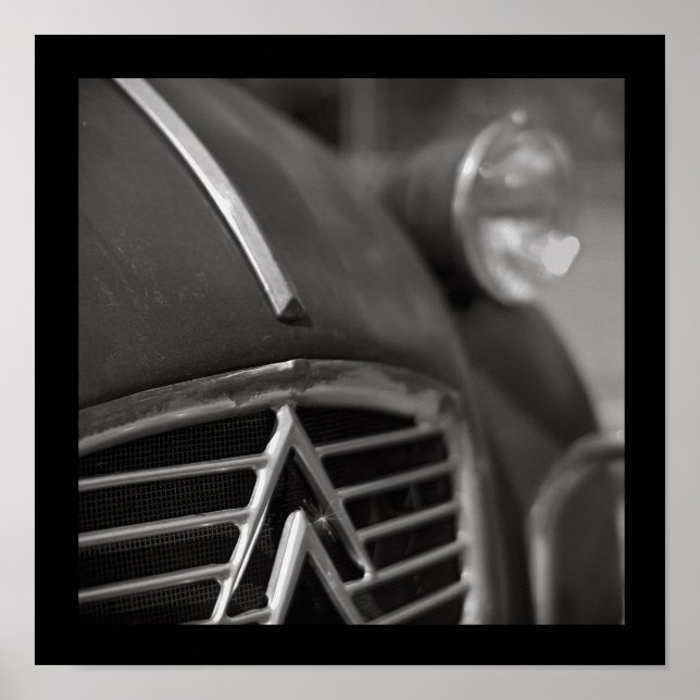 Citroen 2cv Classic vintage affisch, retrodesign Poster (Framsidan)