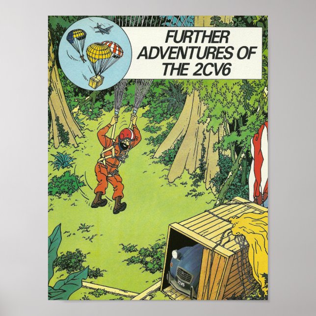 Citroen 2cv Classic vintage affisch, retrodesign Poster (Framsidan)