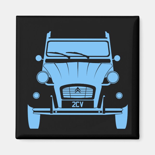 Citroen 2CV Deux Chevaux-kylskåp Magnet (Framsidan)