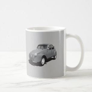 Citroën 2CV - grått - logotyp - den diy muggen - Kaffemugg
