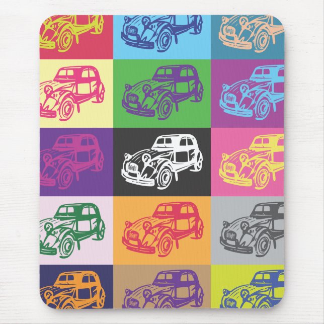 Citroen 2CV mosaik Mousepad Musmatta (Framsidan)