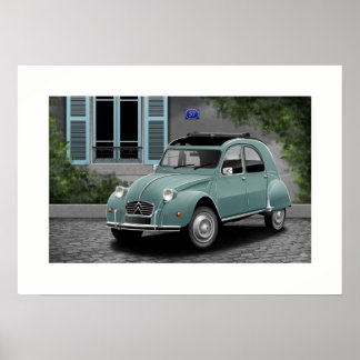 Citroen 2CV Poster illustration