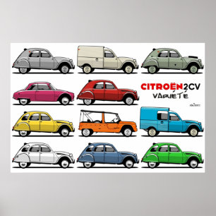 Citroën 2CV-sort Poster