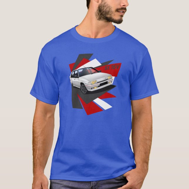 Citroen BX 16V T-tröja (vit) Tee Shirt (Framsida)