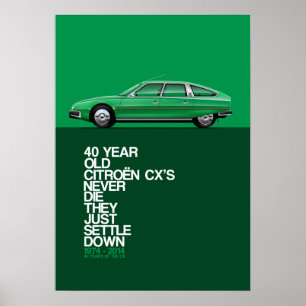 Citroen CX 40th årsdagaffisch Poster
