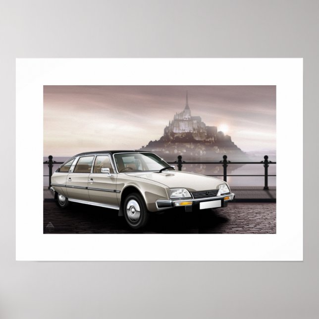 Citroen CX Prestige Poster illustration (Framsidan)