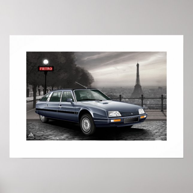Citroen CX Prestige Turbo 2 Poster illustration (Framsidan)