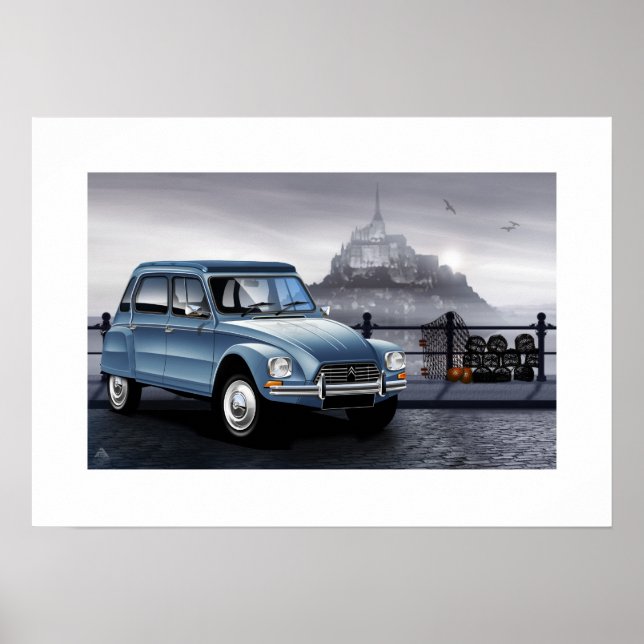 Citroen Dyane Poster illustration (Framsidan)