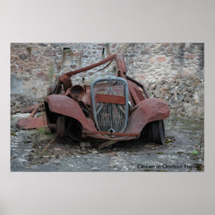 Citroen på Oradour frankriken Poster