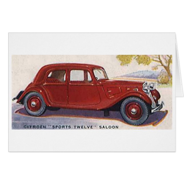 Citroen Sports Twelve Saloon Hälsningskort (Framsidan Horizontal)