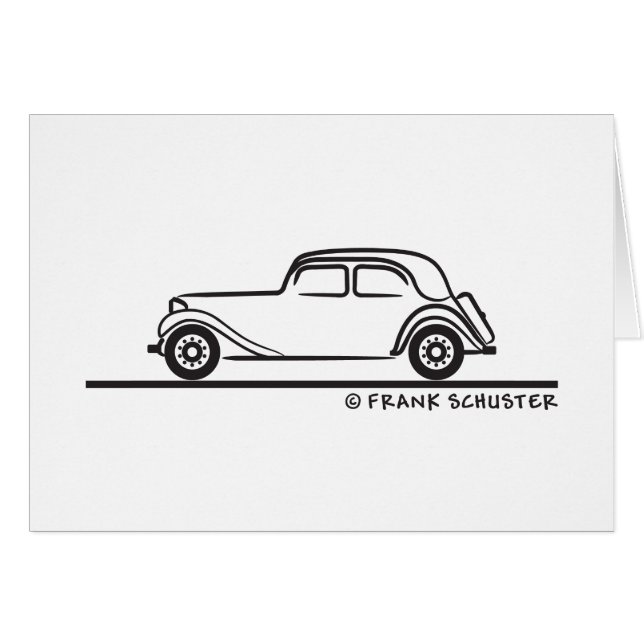 Citroën Traction Avant 15 Hälsningskort (Framsidan Horizontal)