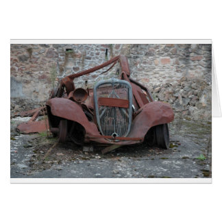 Citroen vid Oradour Frankrike Hälsningskort
